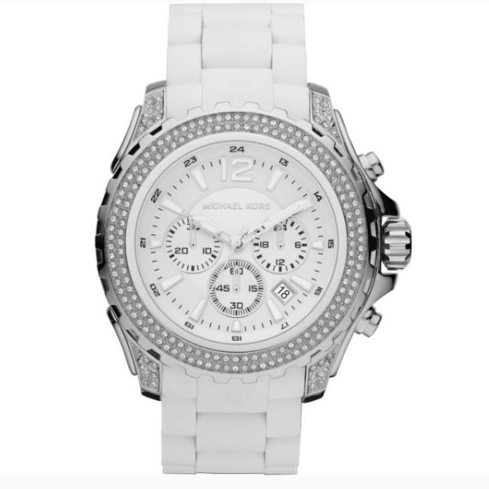 Michael Kors White Silicone Drake ChronographWatch